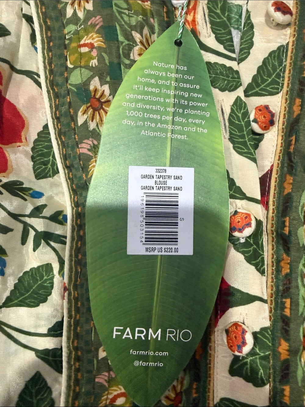 FARM Rio Garden Tapestry Sand Blouse - Picture 2 of 3
